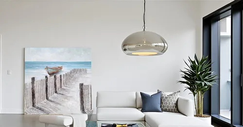 Miniatura 3 de Yihui Arts - Lienzo decorativo para pared de playa con diseño de bote azul y gris costero náutico cuadrado, pintura artística para decoración