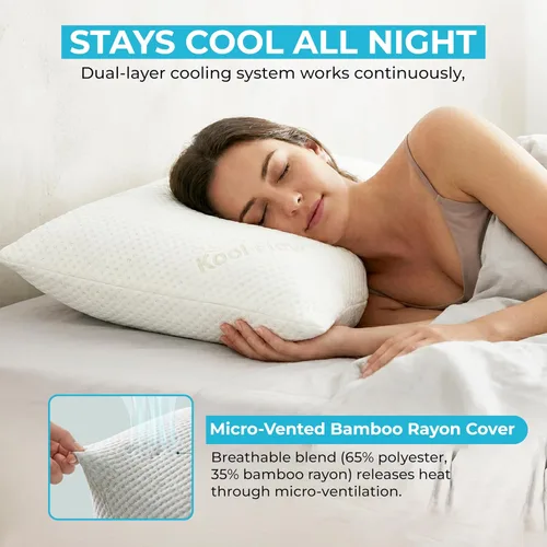 Miniatura 6 de Xtreme Comforts Almohadas de cama para dormir (paquete de 2) Almohadas ajustables de espuma viscoelástica triturada con funda de enfriamiento