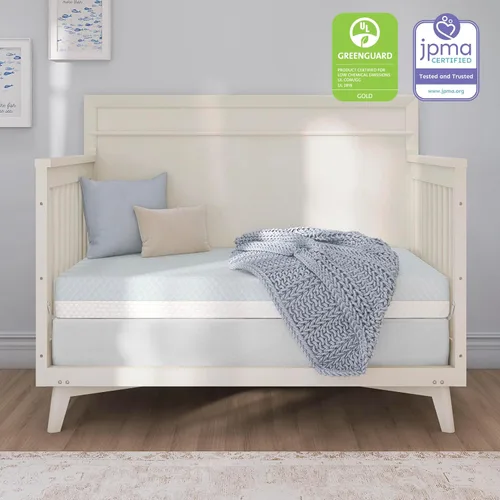 Miniatura 2 de Dream On Me Pure Zen - Colchón 2 en 1 para cuna y cama infantil, colchón de cuna certificado Greenguard Gold y BSA, capa de cobre para niños Blanco