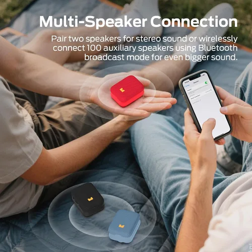 Miniatura 8 de Monster Atomic Atom Altavoz Bluetooth Portátil con Micrófonos para Llamadas Manos Libres, IPX5 Impermeable, Altavoz Compacto y Portátil