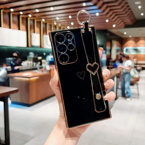 Miniatura 57 de ZTOFERA Funda diseñada para Samsung Galaxy S20 FE 5G, borde chapado de lujo, patrón de corazones de amor con pulsera y función atril, protección
