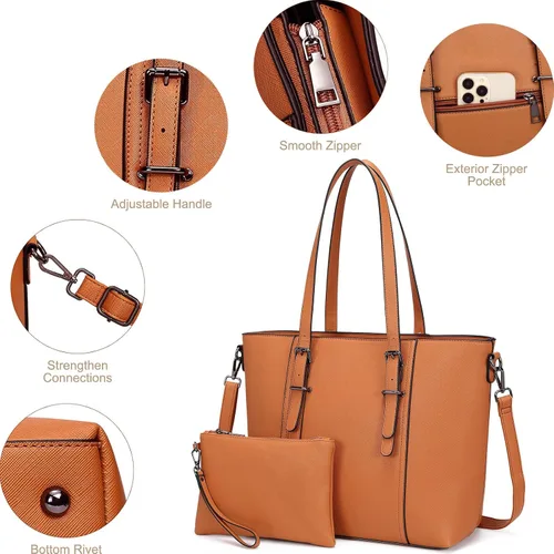 Miniatura 7 de Bolsas estilo cartera y bolsos estilo tote y de hombro para mujer con asa superior.