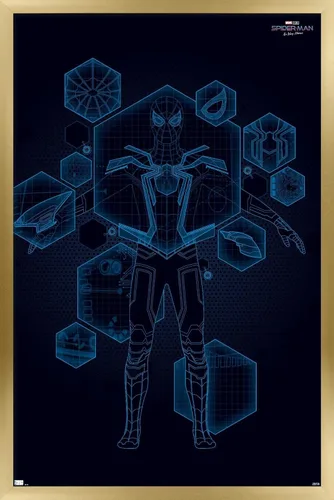 Miniatura 18 de Trends International Marvel Spider-Man: No Way Home - Póster técnico de pared, 22.4 pulgadas de largo x 14.7 pulgadas, versión enmarcada de madera