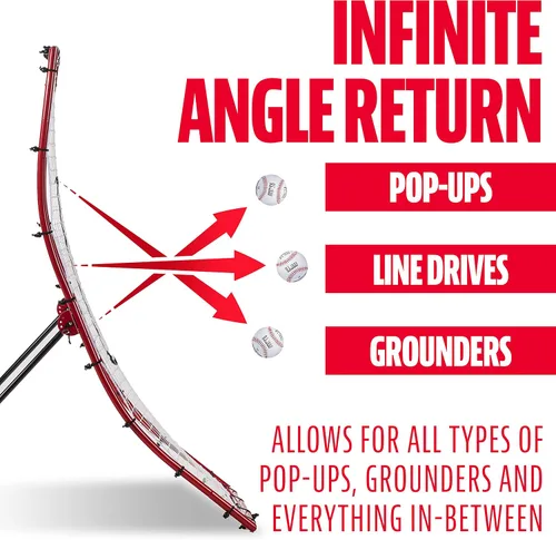 Miniatura 5 de Franklin Sports Rebotadores de Béisbol + Red Pitchback - Entrenador de Retorno de Lanzamiento + Red de Rebote con Objetivo de Lanzamiento Acoplable