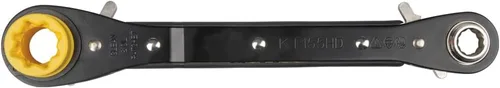Miniatura 11 de KLEIN TOOLS KT155HD Llave de trinquete 6 en 1 de Lineman's de alta resistencia con diseño de perno y enchufe amarillo brillante