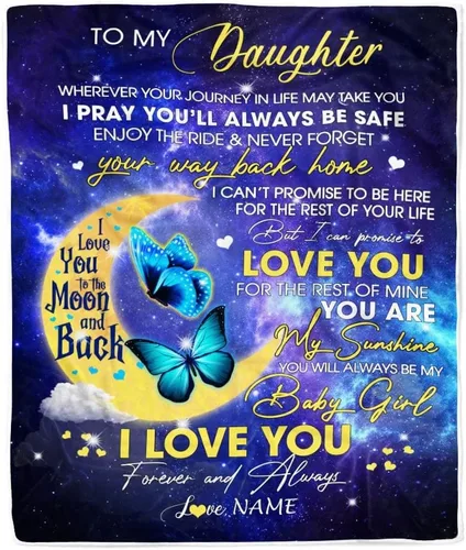 Miniatura 6 de Manta personalizada con texto en inglés «To My Amazing Daughter from Mom Dad Lion Never Forget I Love You Daughter», manta de forro polar