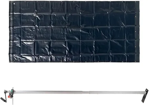 Miniatura 15 de Mytee Products Lona de vinilo de asfalto negro de 7 pies 6 pulgadas x 15 pies con doble bolsillo y ojales, lona de vinilo impermeable de 18 onzas