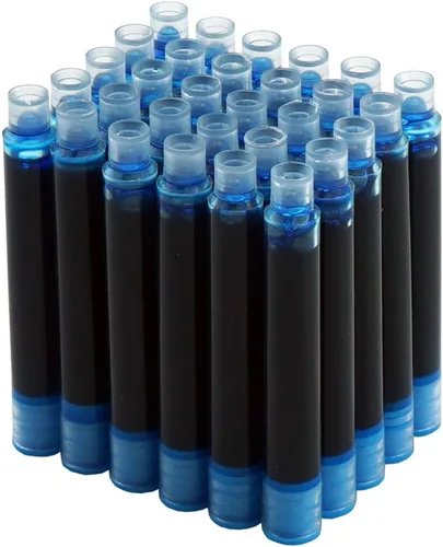 Miniatura 2 de Asvine Hongdian - Juego de 30 cartuchos de tinta para pluma estilográfica, 0.134 in de diámetro Azul/claro