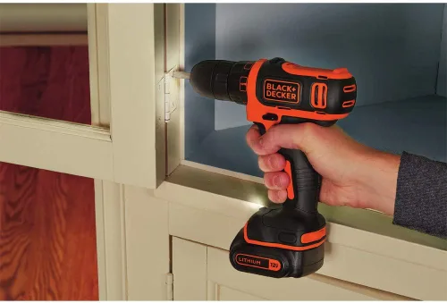 Miniatura 4 de BLACK+DECKER - Kit de taladro y herramientas para el hogar de 12 V, 60 piezas con batería de litio extra de 1.5 Ah (BDCDD12PK & LBXR20)