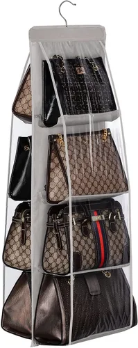 Lirex Organizador de Bolsos Colgante de 8 Bolsillos para Closet - Sistema de Almacenamiento de Tela Oxford con Protección de Doble Capa (39.37" x
