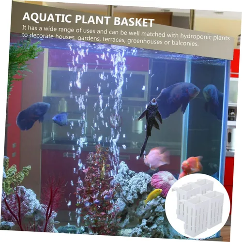 Miniatura 6 de FOMIYES Cesta colgante para plantas, 4 piezas, soporte para plantas de acuario, decoración de pecera, soporte para plantas de acuario con gancho
