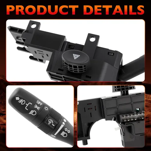 Miniatura 6 de Interruptor multifunción de señal de giro y limpiaparabrisas, interruptor de combinación compatible con Chrysler PT Cruiser 2001-2005 Reemplaza #