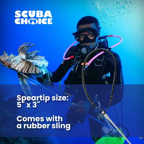 Miniatura 6 de Scuba Choice Spearfishing - Eslinga hawaiana de poste de aluminio de 3 pies con punta de arpón de 3 puntas