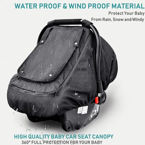 Miniatura 2 de YVMVDV - Funda impermeable para asiento de automóvil para bebé, funda de asiento de automóvil patentada para clima frío para bebés, toldo de asiento