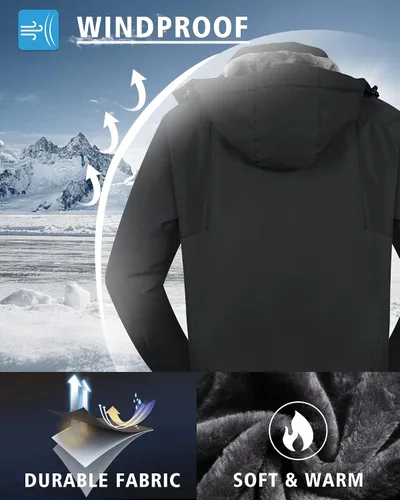 Miniatura 2 de Chaqueta de esquí de invierno para hombre, chaqueta de lluvia impermeable a prueba de viento