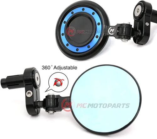 Miniatura 3 de MC MOTOPARTS Espejos de extremo de barra REACTOR azules compatibles con Z800 Z1000 Ninja 650R ZX-6R Ninja 636 KLE 650 NINJA 250 R