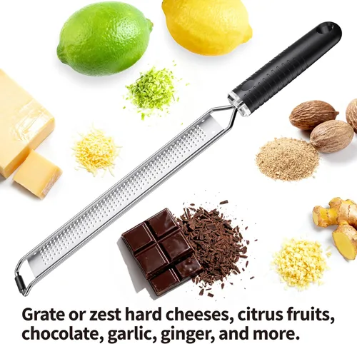 Miniatura 7 de Rallador de queso con agarre antideslizante, rallador de limón para frutas gitrus, chocolate, quesos duros