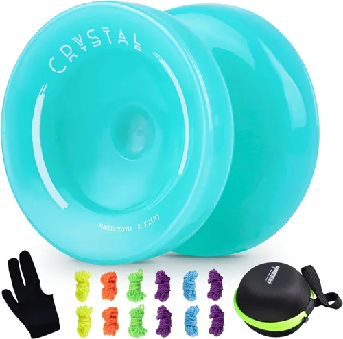 Miniatura 12 de MAGICYOYO Paquete de 2 Yoyos Responsivos para Niños Principiantes, Yoyos K2 de Cristal con 2 Guantes de Yoyo, 2 Bolsas de Yoyo, 12 Cuerdas de Yoyo