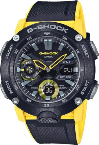 Casio Reloj analógico digital de cuarzo para hombre con correa de resina GA-2000-1A9ER, Pulsera