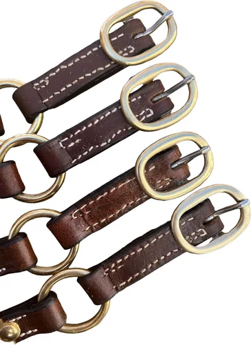Miniatura 9 de Leaders - Cabestro de cuero de 3/4 pulgadas para caballos con placa de nombre grabada personalizada, cuero marrón con herrajes de latón macizo