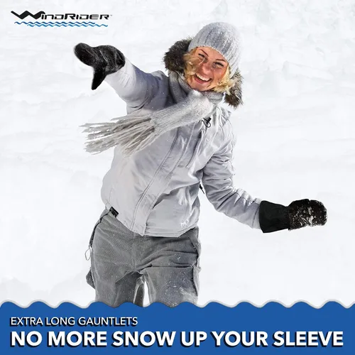 Miniatura 4 de Guantes de invierno resistentes e impermeables Guantes extra largos Tabla de snowboard, esquí, pesca en hielo, mitones Peso medio
