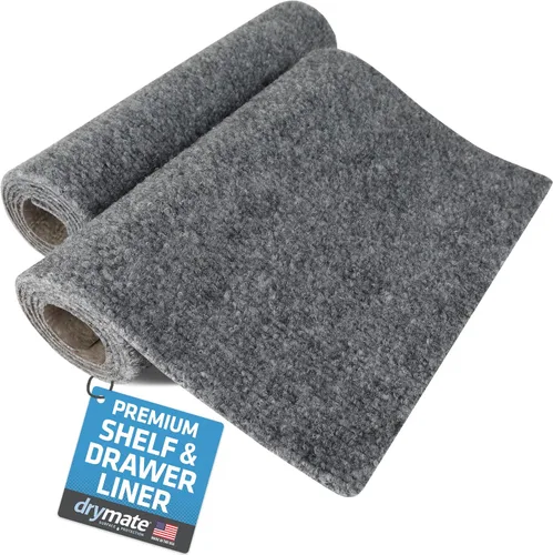 Drymate Forro de lujo para estantes y cajones de alta calidad, tela acolchada gruesa, no adhesiva, absorbente, impermeable, antideslizante, forros