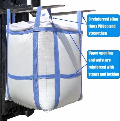 Miniatura 6 de Paquete de 8 bolsas FIBC a granel, bolsa de 2 toneladas, 35.4 pulgadas de largo x 35.4 pulgadas de ancho x 43.3 pulgadas de alto, 4400 libras SWL