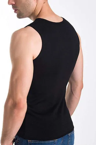 Miniatura 4 de Flygo Camiseta sin mangas térmica de algodón para hombre, con forro polar, chaleco sin mangas