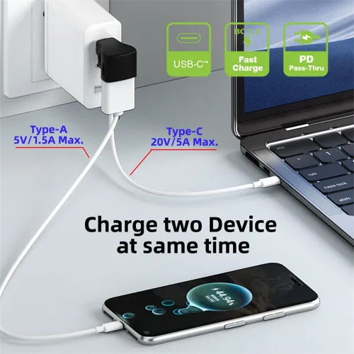 Miniatura 7 de 10Gbps USB3.0 tipo C macho a OTG dual tipo-A y tipo-C hembra divisor de alimentación y datos con ángulo compatible con Steam Deck portátil