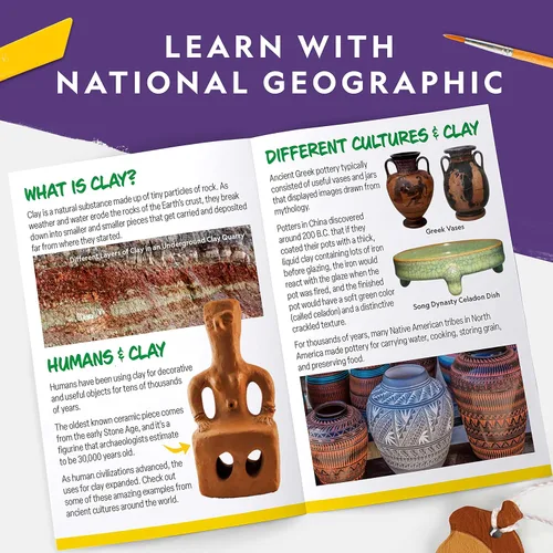 Miniatura 6 de Kit de Arte y Manualidades Mega de National Geographic para Niños – Kit de Mosaico, Kit de Pintura de Aplicación y Kit de Cerámica de Arcilla