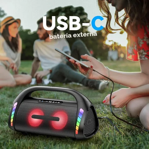Miniatura 4 de Bocina Bluetooth LFS, altavoces Bluetooth inalámbricos de 100W y bajo profundo, luces LED, impermeable IPX6, 30 horas de reproducción, altavoz