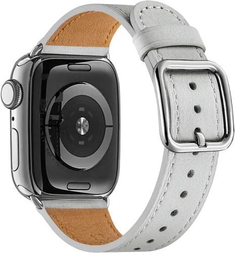 Miniatura 60 de MNBVCXZ Correas de cuero compatibles con Apple Watch para mujeres, correa de repuesto genuina para iWatch Series 11 10 9 8 7 6 5 4 3 2 1 SE 3 SE 2