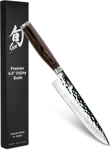 Miniatura 9 de Shun Premier Blonde - Cuchillo utilitario de 6.5 pulgadas, cuchillo japonés hecho a mano, núcleo VG-MAX con revestimiento de acero inoxidable