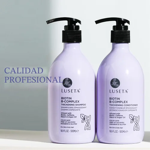 Miniatura 7 de Luseta B-Complex - Juego de champú y acondicionador para fortalecer el cabello, champú y acondicionador de rutina para mujeres, champú de biotina