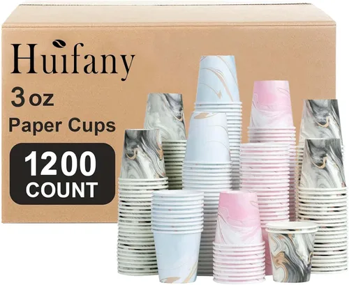 Miniatura 10 de Paquete de 600 vasos de papel de 3 onzas, vasos de baño pequeños desechables para enjuague bucal, mini vasos de papel para baño, fiesta, picnic