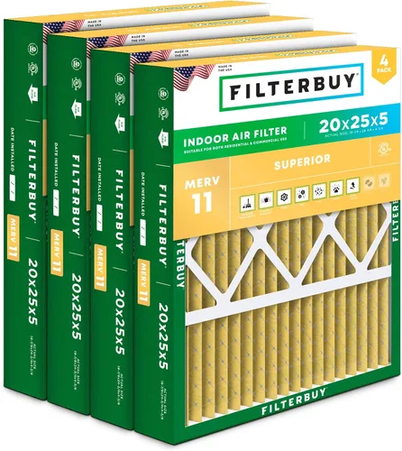Miniatura 11 de Filterbuy Filtro de aire MERV 11 de 10 x 17 x 2 pulgadas Defensa Superior contra Mascotas y Alergias (paquete de 4), filtros exteriores plisados