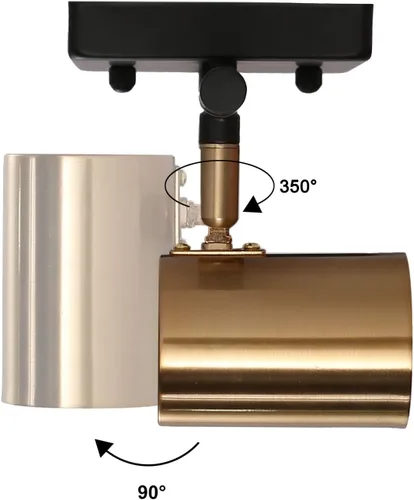 Miniatura 4 de ZEVNI Moderna luz LED de pista, iluminación de pista de 4 luces negras doradas, foco de barra de riel ajustable negro mate, 19.5 x 6.5 x 4.5 pulgadas