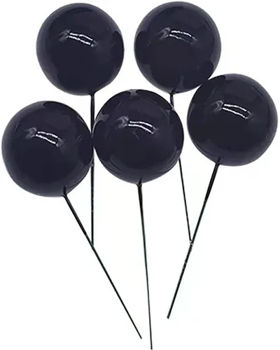 Miniatura 3 de 24 bolas de espuma para decoración de tartas, mini globos, para cupcakes, bolas de burbujas, decoración de bricolaje para bodas, aniversarios, Negro