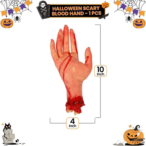 Miniatura 4 de KatchOn, Accesorio de mano sanguinolenta humana falsa – 10 pulgadas de largo Partes del cuerpo Accesorios de Halloween Manos falsas de miedo