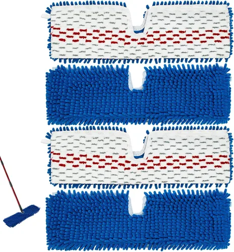 Paquete de 4 cabezales de repuesto para trapeador Ocedar Hardwood Floor'n More 3-Action Flip Mop, repuestos de cabezales de trapeador para uso seco