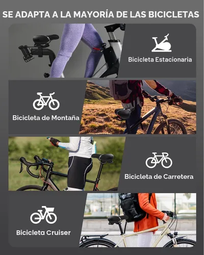 Miniatura 8 de Reemplazo de asiento de bicicleta, asiento de bicicleta para hombres y mujeres, cómodo sillín de bicicleta ancho con espuma viscoelástica acolchada