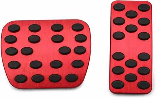 Miniatura 60 de Accesorios interiores personalizados para Nissan Sentra 2020 2021 2022, cubiertas de pedal de acelerador de gas de aleación de aluminio, Rojo