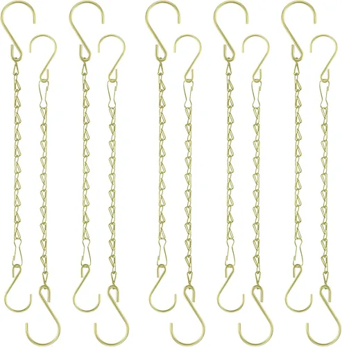Miniatura 15 de Cadena de cesta colgante, cadenas negras de 3 puntos de 20 pulgadas con ganchos para cestas colgantes, macetas, perfectas para decoración de Negro-3