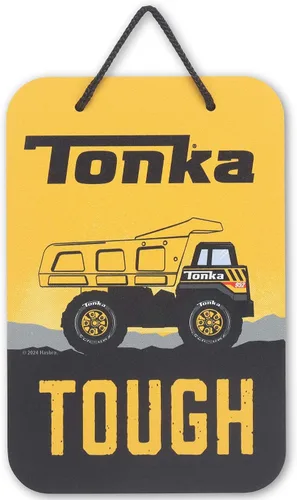 Hasbro Tonka Tough Dump Truck - Letrero de metal para colgar – Divertida decoración de pared Tonka para dormitorio de niños o sala de juegos