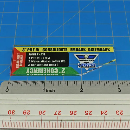 Miniatura 4 de LITKO Medidor de combate de 3 pulgadas Compatible con WH40K 10th Ed Marcas de rango y recordatorios de fase de doble cara con impresión UV