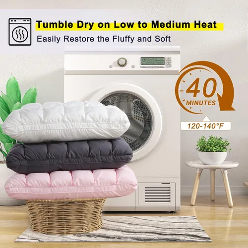 Miniatura 8 de YOUR MOON Almohadas suaves tamaño King para dormir, almohadas de soporte para la cama, almohada alternativa de plumón esponjosa, almohadas de gel