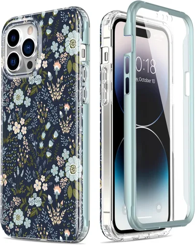 Miniatura 50 de Esdot Funda para iPhone 14 con Protector de Pantalla Integrado, Funda Resistente de Grado Militar con Diseños de Moda para Mujeres y Niñas, Funda