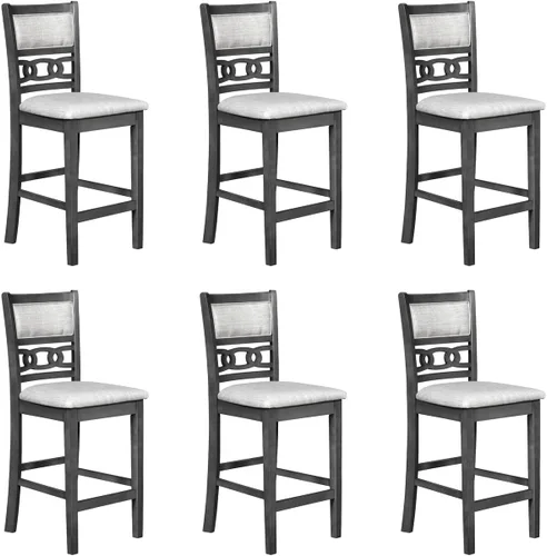 Miniatura 23 de New Classic Furniture Gia - Silla de comedor (juego de cuatro), asiento y respaldo tapizados en tela gris claro, color gris