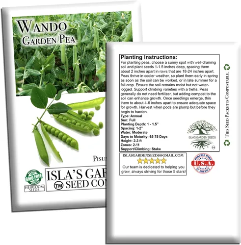 Miniatura 7 de Semillas de guisantes Wando Garden para plantar, más de 50 semillas de reliquia por paquete, semillas de jardín de Isla