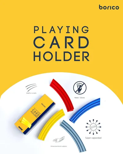 Miniatura 5 de BORICO Portatarjetas para Cartas de Juego - Paquete de 4 Soportes de Cartas de Juego para Niños y Adultos, Bandeja de Almacenamiento Apilable